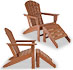 TecTake Set de 2 sillas de jardín con 2 reposapies - mejores sillas Adirondack del mercado
