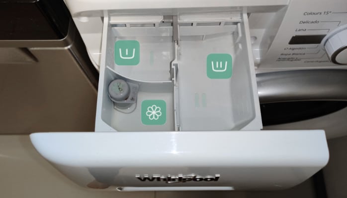 Símbolos del cajetín de la lavadora