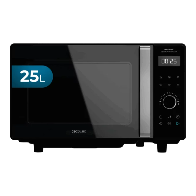 Microondas Cecotec GrandHeat 2500 Flatbed Touch Black sin plato
