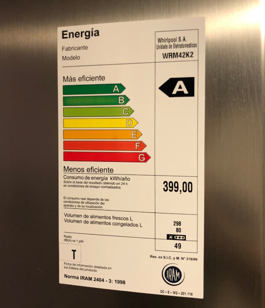 frigorífico etiqueta energetica